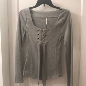 Free People Gray Long Sleeve
